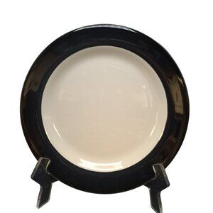 Syracuse China Syralite Black Rim Band Dinner Plate 10-3/4 Inches Stoneware
